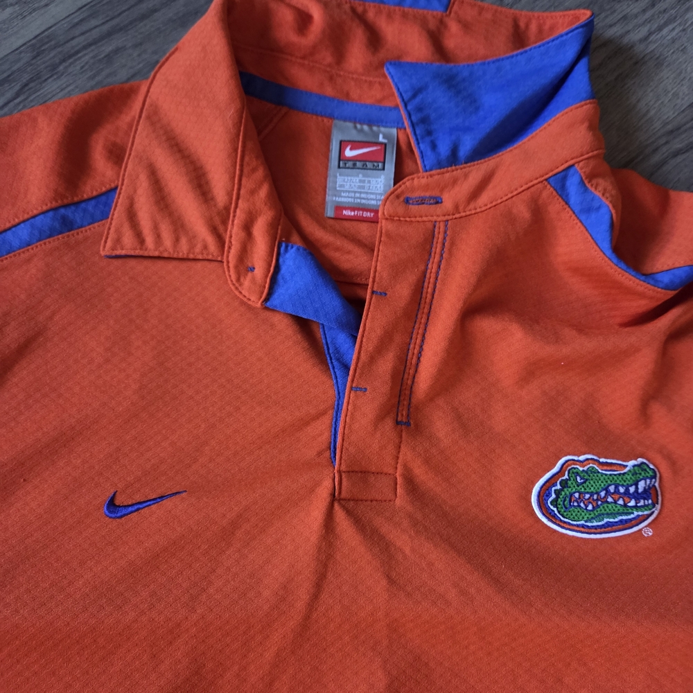 Nike Orange and Blue Polo Shirt